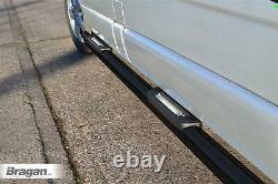 Side Bars + Step Pads To Fit Ford Transit MK6 2000 2006 SWB BLACK Stainless