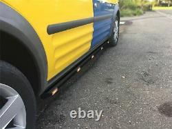 Side Bars Tapered + Amber LED x10 To Fit Vauxhall Opel Combo C 2001-2011 BLACK
