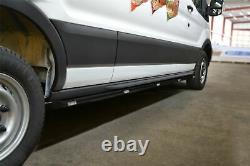 Side Bars Tapered + Amber LED x10 To Fit Vauxhall Opel Combo C 2001-2011 BLACK