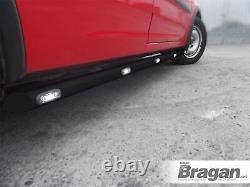 Side Bars Tapered + White LEDs To Fit Vauxhall Opel Combo C 2001 2011 BLACK
