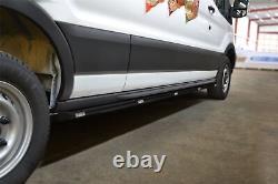 Side Bars Tapered + White LEDs To Fit Vauxhall Opel Combo C 2001 2011 BLACK