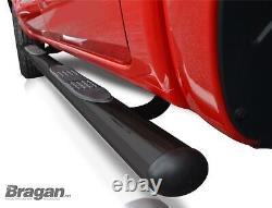 Side Bars To Fit Ford Ranger 2012-2016 Stainless Steel Tubes Accessories BLACK