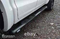 Side Bars To Fit Ford Ranger 2012-2016 Stainless Steel Tubes Accessories BLACK