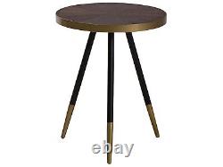 Side Table Dark Wood with Gold RAMONA