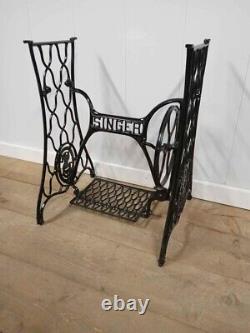 Singer Cast Iron Table Base Shot blasted and powder coated Upcycle Project