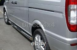 Stainless Steel Side Bars with Step Pads for Mercedes Vito/Viano 04-14 SWB&LWB