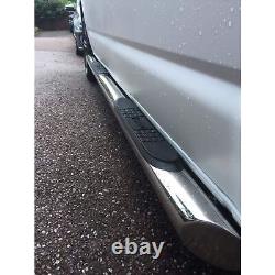 Stainless Steel Side Bars with Step Pads for Volkswagen Transporter T6 SWB