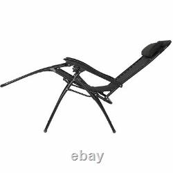 Sunnydaze Zero Gravity Reclining Lounge Chairs Set of 2 with Side Table Black