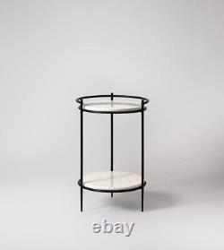 Swoon Cartizze Black Steel & White Marble Side Table RRP £199