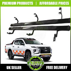 TO FIT Mitsubishi L200 2019-2022 All Black Side Steps / Bars / Running Boards