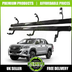 TO FIT TOYOTA HILUX 2015+ Black Side Steps Bars Running Boards