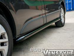 Vauxhall Vivaro 2001-14 Black Sportline Side Bars Lwb Steel Powder Coated Style