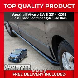 Vauxhall Vivaro 201419 Black Sportline Side Bars Lwb Steel Powder Coated Style