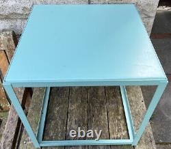 Vintage Fk12 Forty Forty Blue E15 Stackable Metal Side Table Ferdinand Kramer Vg