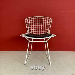 Vintage Harry Bertoia White Powder Coated Side Dining Chair Midcentury #3284