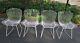 Vintage Knoll BERTOIA White Side Chairs Wire 1960s-80s Set of 4