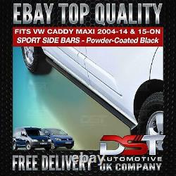 Vw Caddy Maxi Sportline Style Side Bars Black Stainless Steel 2004-14 2015-19