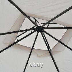 Waterproof Metal Gazebo 3m x 3m Beige with Sides Outdoor Canopy, Garden Shelter