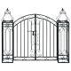 Wrought Iron Black Garden Gate Double Opening Patio Ornamental Side Gates